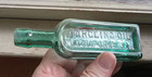 1880 Gargling Oil Lockport ny Pretty Teal Green Medicine Bottle Shiny Attic Mint