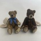 Vintage Ganz Cottage Collectibles Plush Teddy Bear Brown Miniature Jointed Lot 2