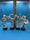 Vintage Plastic Asian Chinese Figurines By Norleans Made In Italy Set Of 4