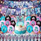 Anime Hatsune Miku Themed Birthday Party Decoration Banner Balloon Cake Topper