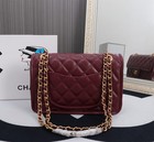 Women s Vintage Burgundy Quilted Flap Handbag Gold Chain Women Shoulder Bag
