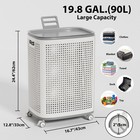 90l Laundry Basket With Wheels Rolling Laundry Hamper With Lid And Handles