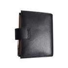 Moterm Black Pebbled Leather Pocket Ring Planner Wallet Organizer