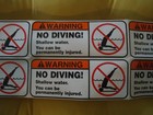 Pool  6  Stickers Warning No Diving Shallow Water 3  X 9 