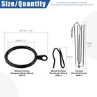 Glarks 120pcs Black Metal Drapery Curtain Hanging Rings With Stainless      
