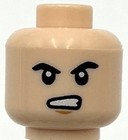 Lego New Light Nougat Minifigure Head With Worried Look Chin Dimple