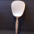 Vintage Matson  Hand Held Vanity Gold Tone Flower Mirror