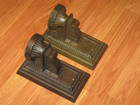 Antique Pair Cast Iron Porch Wall Sconce Light Fixture Ornate Victorian Gothic