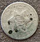 1852 Silver Three-cent Piece  trimes  Old United States Coin - Fine Details