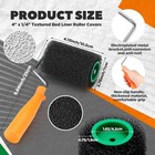 9 Pcs Textured Paint Roller 4 Inch Bed Liner Roller Covers With 1pcs Frame Kit 