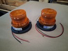 Ecco Amber Flashing Strobe Beacon Light Model 6410 12-80v 4   h X 5    Base Set Of 2