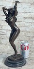 16  bronze Art Sculpture A Nude Erogenous Woman Girl Lady Statue Marble Base