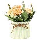 Artificial Hydrangea Bouquet With Small Ceramic Vase Fake Silk Variety Flower   
