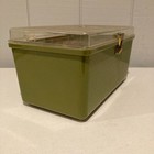 Wil-hold Plastic Sewing Box 1970s Green With Tray Med Size Vintage Wilson Mfg 