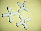 Three  3 Vintage Antique Porcelain Faucet Handles 3 1 4 And 3 Inches Diameter