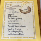 Vintage Cross Stitch Sampler  babies Don t Keep  Poem Framed Nursery Baby Shower