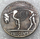 Hobo Buffalo Nickel Pirate Skull Head Novelty Antiqued Looking Metal Coin