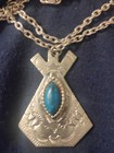 Genuine Native Turquoise And Sterling Silver Necklace 