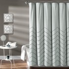Lush Decor Pastel-blue Chenille Chevron Shower Curtain For Bathroom 72 X 72