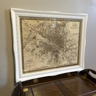 Framed Antique-style Atlas Map Of Paris France     Western   Eastern City Halves