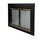 Pleasant Hearth Large Glass Fireplace Doors Bifold-style Doors Mesh Screen Panel