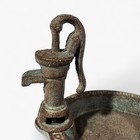 Water Pump Bird Bath  Rustic Cast Iron Garden And Patio Decor