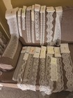 Vtg Destash Bulk Lot Synthetic Lace Approx 60 Yards Mixed Widths Mostly White 