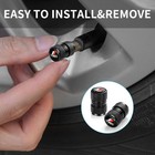 Toyota Trd Tire Valve Stem Caps Black O-ring Seal Corrosion Resistant 4 Pack