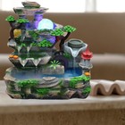 Water Fountain Led Light Tabletop Indoor Resin Rockery Fengshui Waterfall Decor