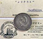 1911 Silver Brazil 2000 Reis Stamped Jupex Minas Gerais Anniv Coin With Document
