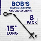 Bisupply Ground Anchors  15in - 8pk Black Shed Anchor Kit Ground Stakes
