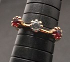 Vintage Size 7 Gold Tone And Rhinestone Ring 