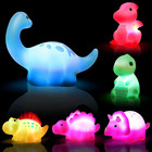 6 Pack Light-up Dinosaur Bath Toys Set For Toddlers   Kids - Floating Bath Toys 