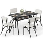   dining Table Set For 4 Kitchen Table With Boucle Chairs For 4 Modern Rectangula