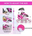 Inline Lighted Wheels Adjustable Skates For Girl Toddler Beginner Size 13-2 5
