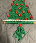 Vintage 1970   s Handmade Macrame Christmas Tree Wall Hanging 16    X 28   