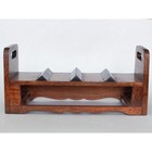 Vtg Folk Art Wood Magazine Rack File Organizer Mail Sorter Rustic Decor Storage