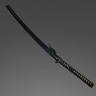 Long Koshirae For Katana  Horse Fuchikashira  Petal Sukashi Tsuba  Edo Period