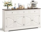 63   Farmhouse Sideboard Buffet Storage Cabinet With Adjustable Shelves 4 Doors