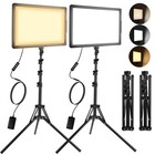 20w Bi-color Dimmable Led Photo Video Lights 2-pack  12-inch Studio Lighting