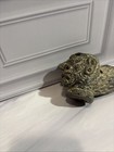 Antique 19thc Ottoman Turkish Chibouk Pipe Figural Clay Bowl   Brass Stem Rare