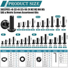 3032pcs Machine Screws Assortment Kit  6 8 10 M2 M3 M4 M5 Sae   Metric Screws As
