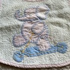 Vtg Embroidered Bibs Baby Elephant Cat Bird Cotton Terry Cloth Tie On 1940   s Fab