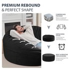 6ft Bean Bag Chair  Large Bean Bag Chairs With Memory 6ft- 58 x58 x25  Black