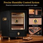 Electric Cigar Humidor Cabinet Cooler Cooling Cedar Wood Shelves 150 Counts