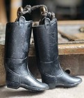 Vintage 2 Miniature Boots Compressed Anthracite Coal  Mining Souvenirs