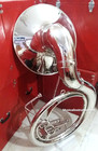 Sousaphone Big Bell 25  Pure Brass Metal In Silver Polish  free Case  Free Shipp