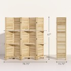 5 Panel Privacy Screen  Room Divider With 3 Shelves Natural Wood