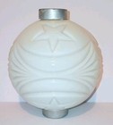 Antique Lightning Rod Ball Crescent Moon   Stars White Milk Glass Globe Caps