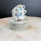 Vintage Walt Disney Snow White   The Seven Dwarfs Porcelain Child Tea Set Of 9